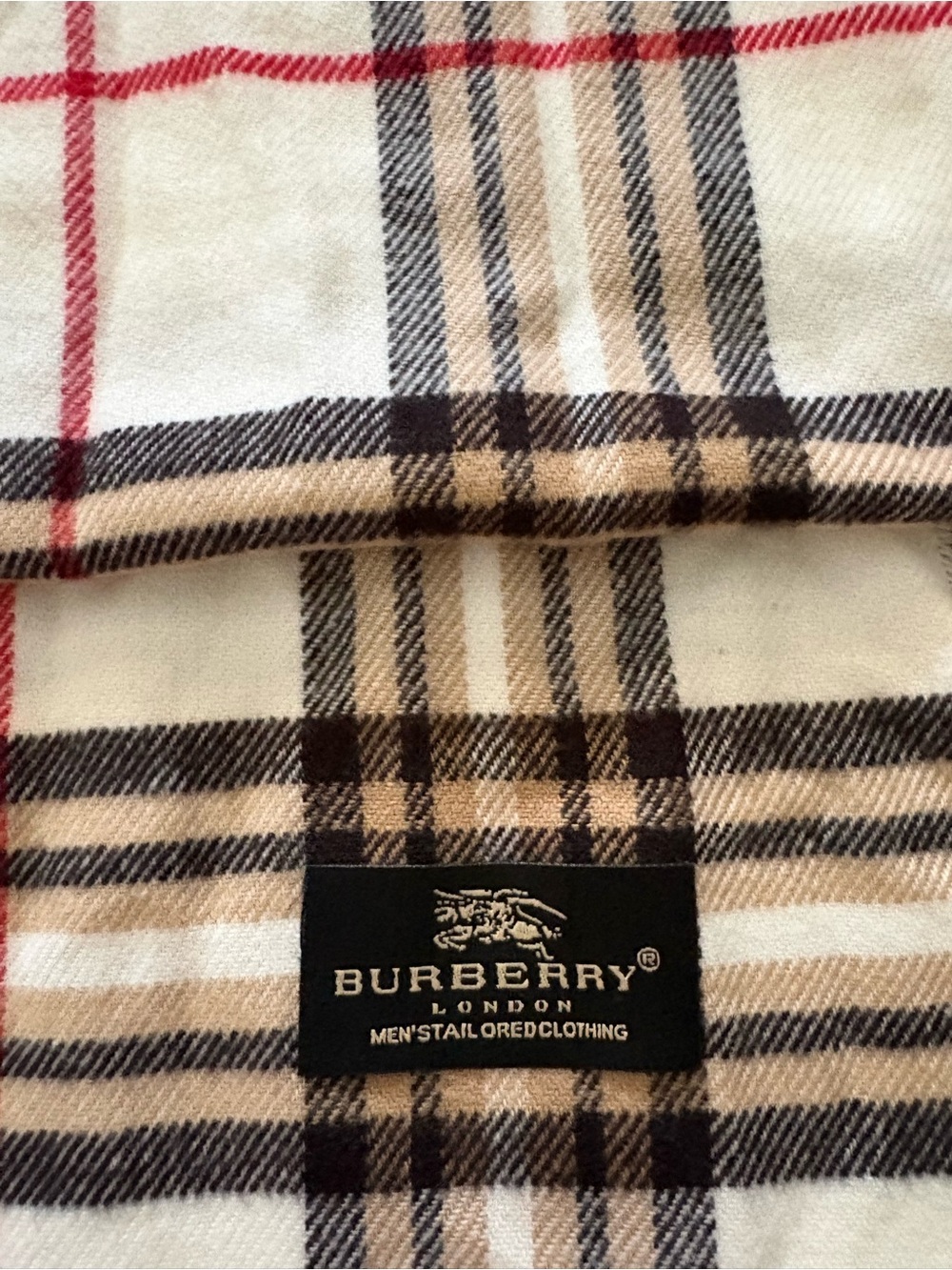 Burberry Classic Nova Check Scarf in Beige, Black, Red - Picture 2 of 2